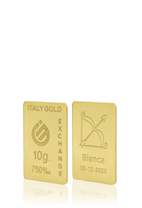 Lingotto Oro segno zodiacale Sagittario 18 Kt da 10 gr. - Idea Regalo Segni Zodiacali - IGE: Italy Gold Exchange